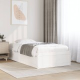 VidaXL Cadru de pat fără saltea, alb, 90x200 cm, lemn masiv pin 846832