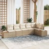 VidaXL Set de canapele pentru grădină cu pernă 6 pcs bej și crem 3356766