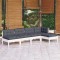 Gossi set mobilier gradina cu perne, 5 piese, alb, lemn de pin