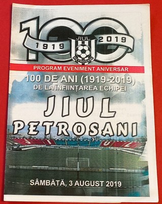 Program Eveniment Aniversar fotbal - JIUL PETROSANI (100 de ani 1919/2019 de la infiintare) foto