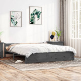 Cadru de pat Super King, gri, 180x200 cm, lemn masiv GartenMobel Dekor, vidaXL