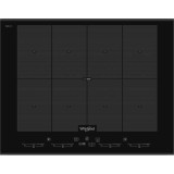 Plita incorporabila pe inductie Whirlpool SMO 658C BT IXL, 8 zone de gatit, 65 cm, functie Booster, negru