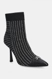 Karl Lagerfeld botine PANDARA II femei, culoarea argintiu, cu toc cui, KL31343