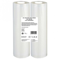 Set 2 role pungi vidat gofrate, dimensiuni 280x3000 mm, transparente, grosime 85 microni, preparare sau depozitare Sous Vide