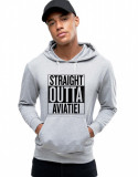 Cumpara ieftin Hanorac Barbati Gri - Straight Outta Aviatiei - XL, THEICONIC