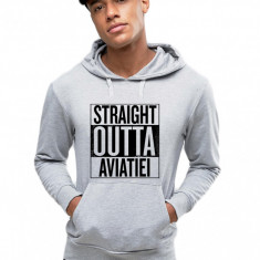 Hanorac Barbati Gri - Straight Outta Aviatiei - M