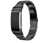 Cumpara ieftin Curea metalica Edman 3Z pentru Fitbit Charge 2, Negru