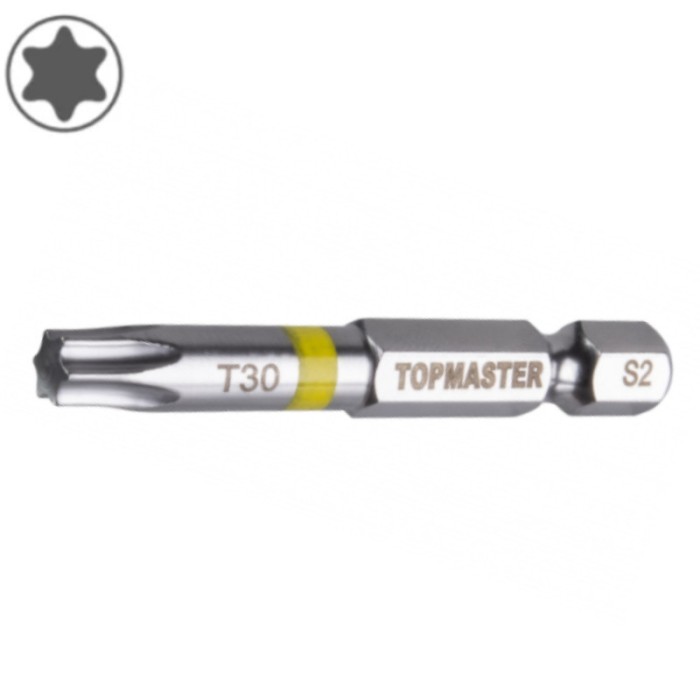 TOPMASTER Set 2 biti Torx T30, prindere hexagonala 1/4&amp;quot; lungime 50 mm