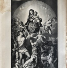 Antonio Correggio, Madona cu Pruncul, litografie, 1837