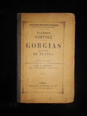 E. SOMMER - GORGIAS DIALOGUE DE PLATON (1872) foto