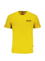 Tricou barbati, cu imprimeu cu logo, Regular fit, Galben, XL