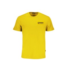 Tricou barbati, cu imprimeu cu logo, Regular fit, Galben, XL