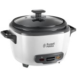 Aparat de gatit orez Russell Hobbs 27040-56, 500 W, Functie automata de mentinere la cald, Bol antiaderent si capac de sticla, Gri