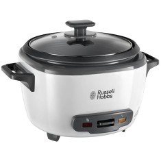 Aparat de gatit orez Russell Hobbs 27040-56, 500 W, Functie automata de mentinere la cald, Bol antiaderent si capac de sticla, Gri