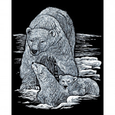 Set gravura pe folie argintie - Urs polar foto