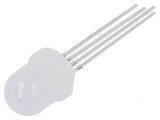 LED 8mm RGB Convex 30&deg; - Temperatura de Funcționare: -30&divide;85&deg;C, Nr. Term: 4, Optosupply