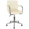vidaXL Scaun de bucătărie pivotant, crem, material textil