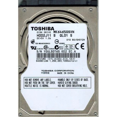 hdd hard disk Toshiba MK6465GSXN 640GB 5400RPM 2.5&amp;quot; SATA 3Gb/s 2.5 inch SATA foto