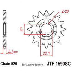 Pinion fata 13 dinti pas lant 520 – Gas Gas EC 250 - 300 - 450 F (14-16) - Yamaha YZ 125 (05-18) - WR 250 (01-18) - WR 250 R (08-15)