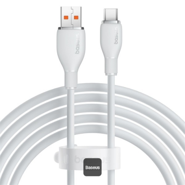 CABLU alimentare si date Baseus Pudding Series, Fast Charging Data Cable pt. smartphone, USB la USB Type-C 100W, 1.2m, alb &quot;P10355703221-B1&quot; (timbru v