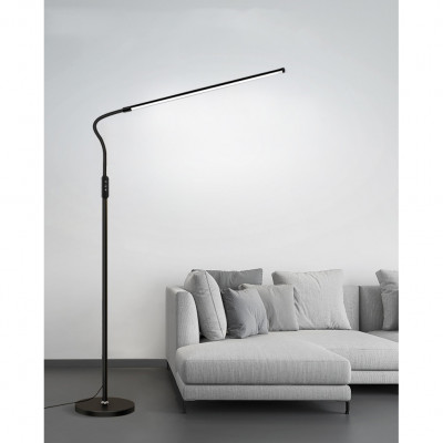 Lampa de podea LED, ajustabila, pentru birou, salon , 187-206 cm, negru foto