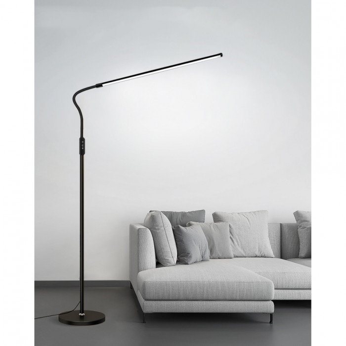 Lampa de podea LED, ajustabila, pentru birou, salon , 187-206 cm, negru