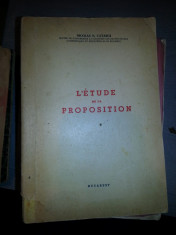 L&amp;amp;#8221;ETUDE DE LA PROPOSITION-NICOLAS N.CATARGI foto