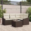 VidaXL Set de canapele pentru grădină 5 pcs Maro Rattan poli 3346708