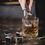 Set 8 cuburi de gheata reutilizabile, din inox, cleste, Klausberg