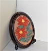 Placheta basorelief (Aplica), ceramică emailata si decorata manual – Poinsettia - semnata Ingegard GABRIEL Suedia