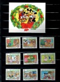 Turks &amp;amp; Caicos Islands 1982 - Crăciun, Disney, desene animate, serie si colita neuzata