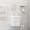 Set mobilier de baie, alb, lemn prelucrat