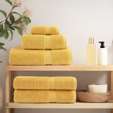 vidaXL Prosoape de baie 4 pcs Auriu 15 x 21 cm Bumbac