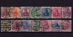 ✅ (S40) Germania Reich 1920 &quot;Germania VIII &quot; serie completa Michel 140/153 , Michel cota 35 Euro , stampilata