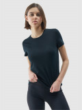 Tricou de trekking cu l&acirc;na Merino pentru femei - negru, 4F Sportswear