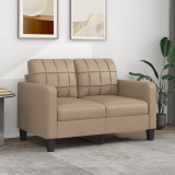 Canapea cu 2 locuri, cappuccino, 120 cm, piele ecologica GartenMobel Dekor, vidaXL