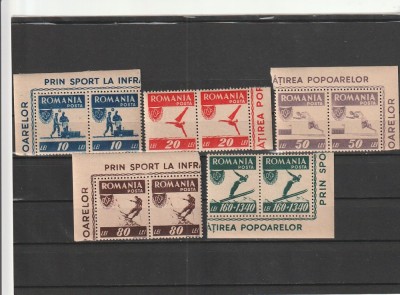 ROMANIA 1946 LP 199 OSP DANTELAT + NEDANTELAT PERECHE MNH NESTAMPILATA foto