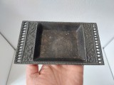 Scrumiera veche, vintage, URSS, anii 1976, metal, 15x9x1,5cm