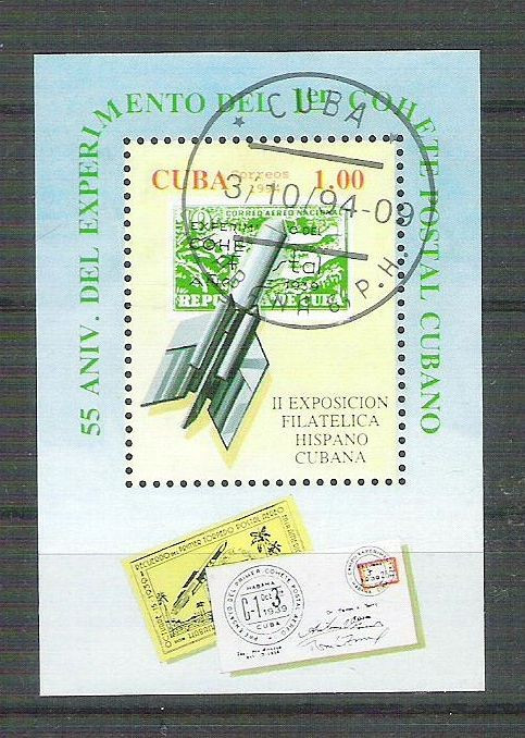 Cuba 1994 Space, UPU, perf. sheet, used AA.084