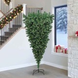 VidaXL Brad de Crăciun artificial cu lumini, cu bile, cu design răsturnat 3396883