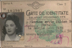 Romania, Carte de identitate salariat (pensionar) CFR, 1950 foto