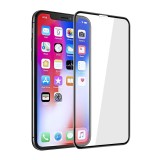 Folie de sticla securizata 5D Full Screen compatibila cu Apple iPhone Xs / X Black