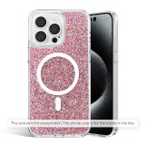 Cumpara ieftin Husa pentru iPhone 15 Pro, Techsuit Sparkly Glitter MagSafe, Pink