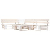 Cumpara ieftin Set mobilier de gradina din paleti, 4 piese, alb, lemn