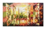 Tablou inspirational pictat manual, Vieti paralele, 120x70cm ulei pe panza in relief efect 3D