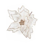Craciunita artificiala textil alb sclipici auriu &Oslash; 27 cm x 25 H