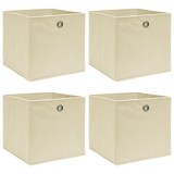Gossi cutii de depozitare, 4 buc., crem, 32x32x32 cm, textil