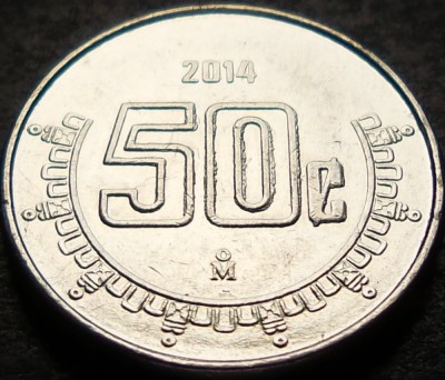 Moneda exotica 50 CENTAVOS - MEXIC, anul 2014 * cod 3669 = A.UNC foto