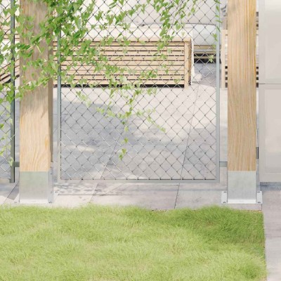 vidaXL Baze st&amp;acirc;lp pătrate 4 buc Argintiu 141x141 mm Oțel galvanizat foto