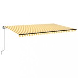 Cumpara ieftin Copertina retractabila manual, galben si alb, 500x300 cm